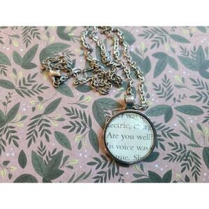 Are You Well pendant necklace made from Touch of Darkness book pages